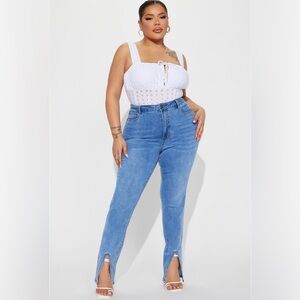 Off to brunch eyelet bodysuit - White